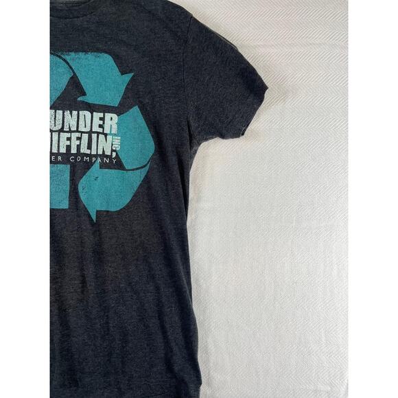 The Office Dunder Mifflin Recycle Logo T-Shirt Large Gray Cotton Blend TV Show - Picture 8 of 8